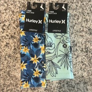 Hurley Men's Floral Blue Socks - You Get Both Pairs!